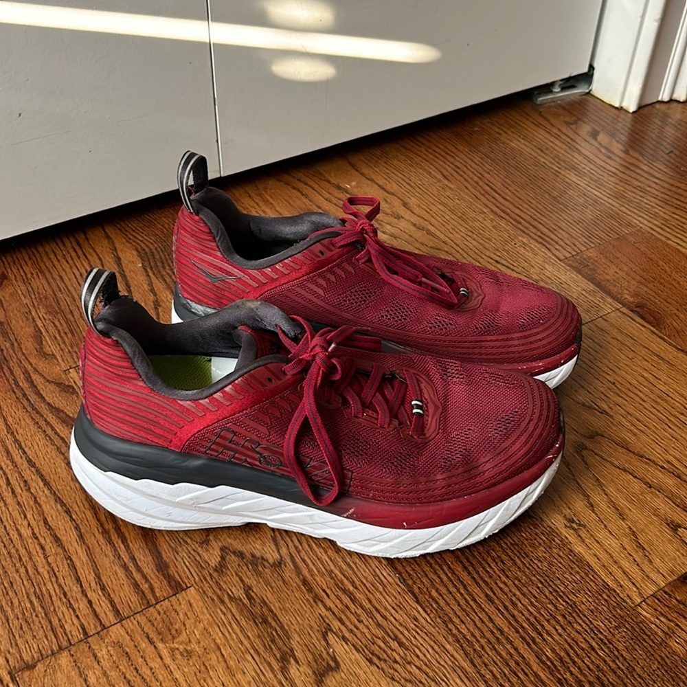 Hoka One One Men's Burgundy Athletic Shoes